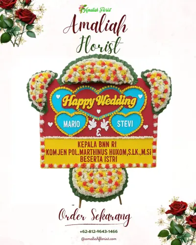 Karangan Papan Bunga Pernikahan di Kasin